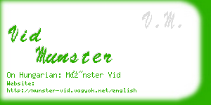 vid munster business card